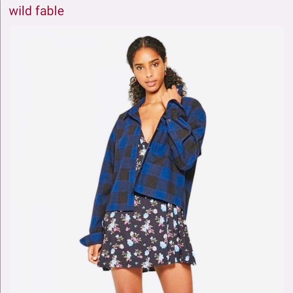 NWT XS BLUE/BLACK FLANNEL